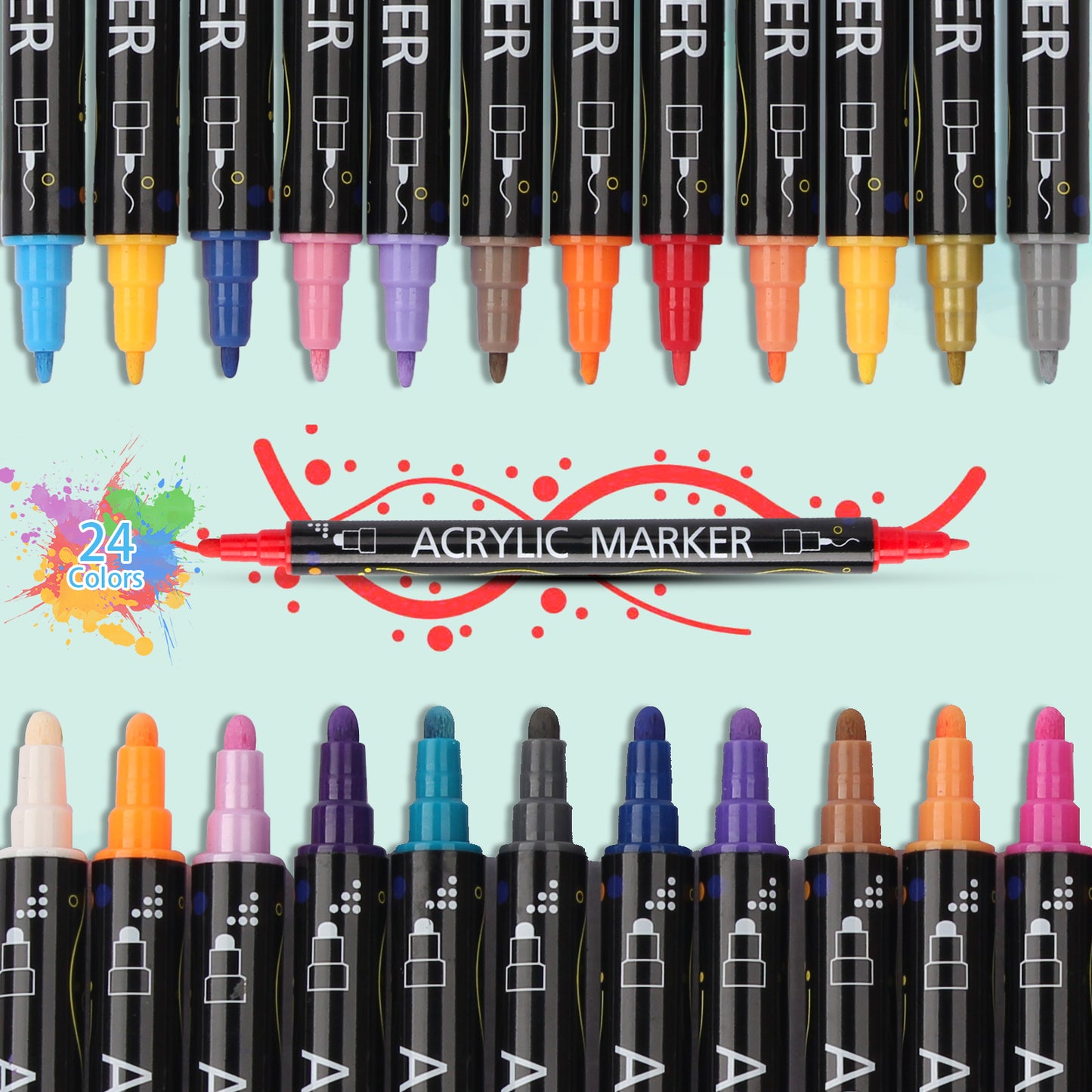 24 Colors Acrylic Paint Pens