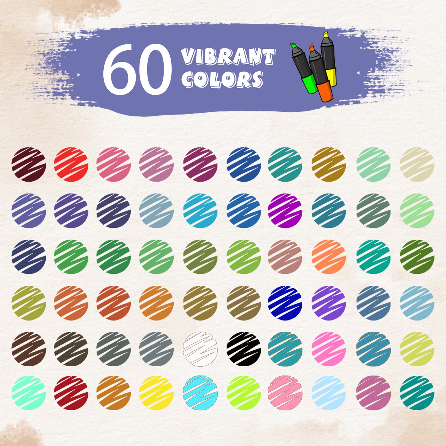 60 Colors Acrylic Paint Pens