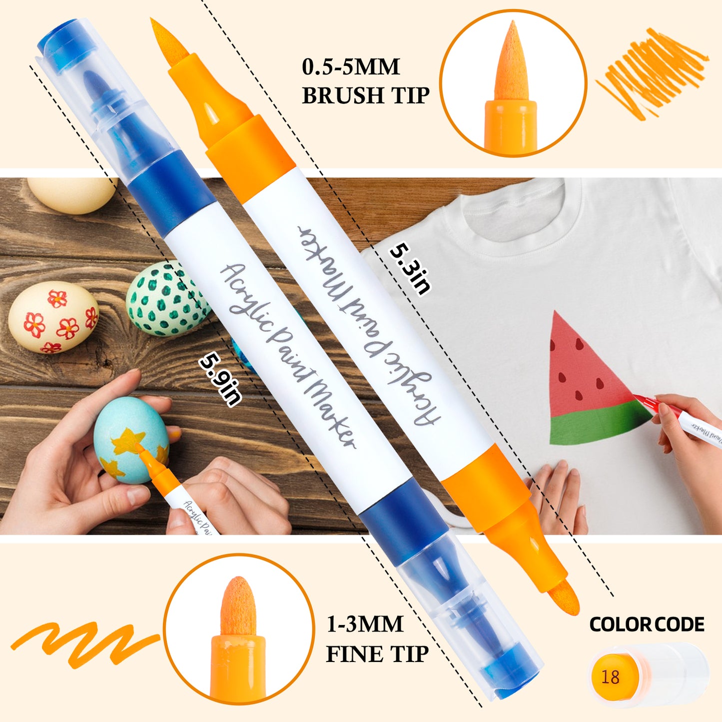 100 Colors Acrylic Paint Pens with Free App
