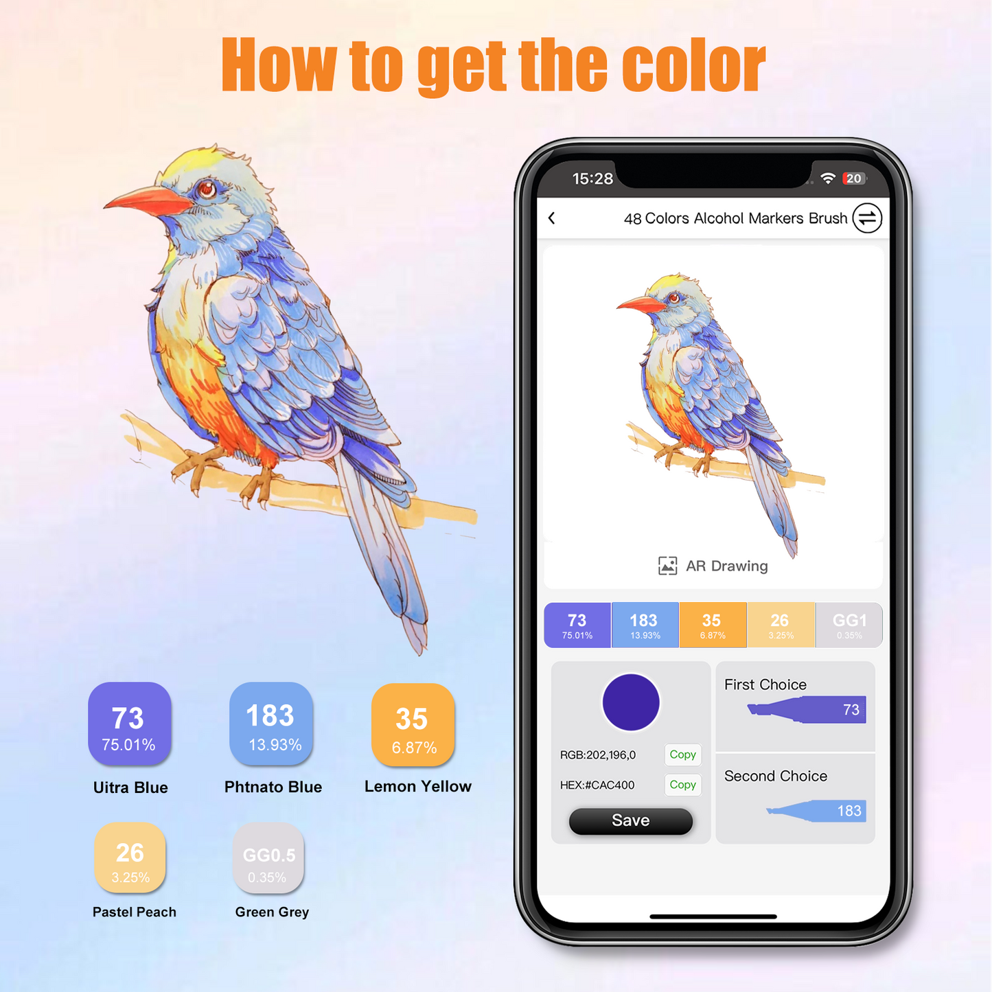 48 Colors Alcohol Brush Markers with Free App