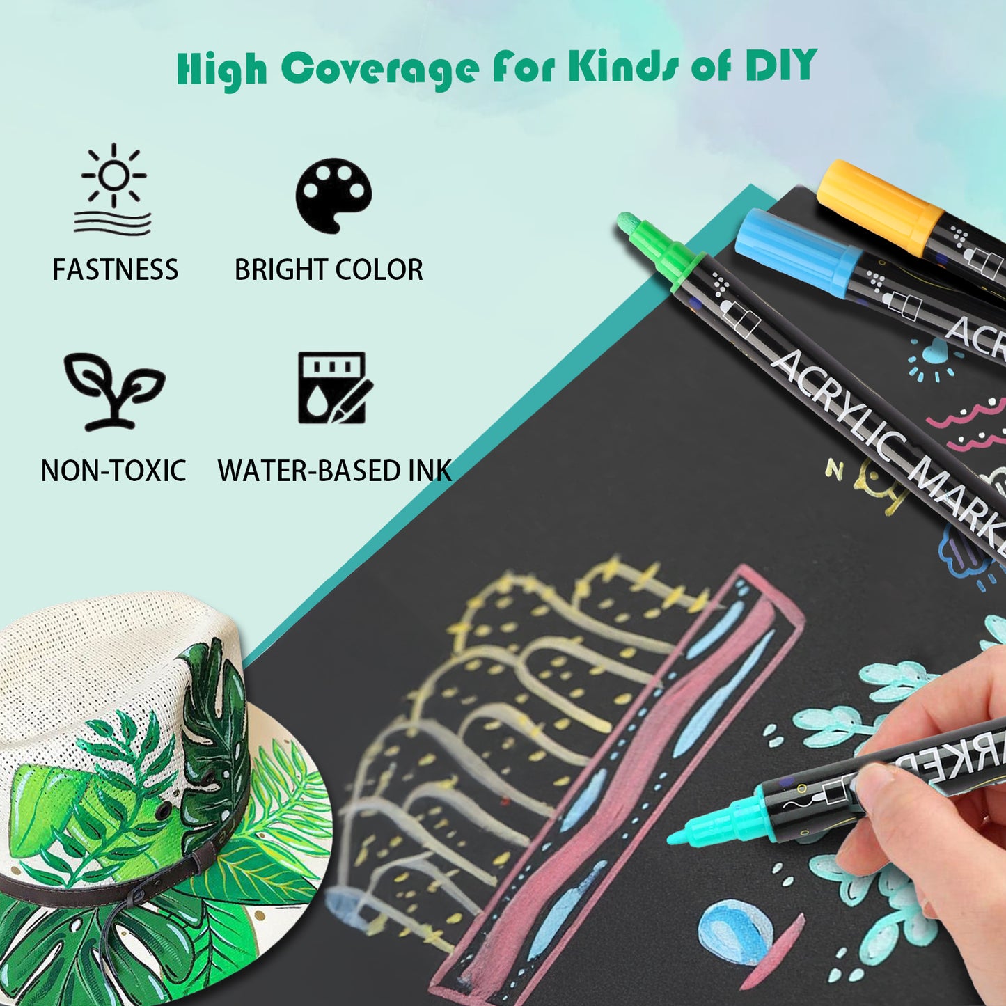 24 Colors Acrylic Paint Pens