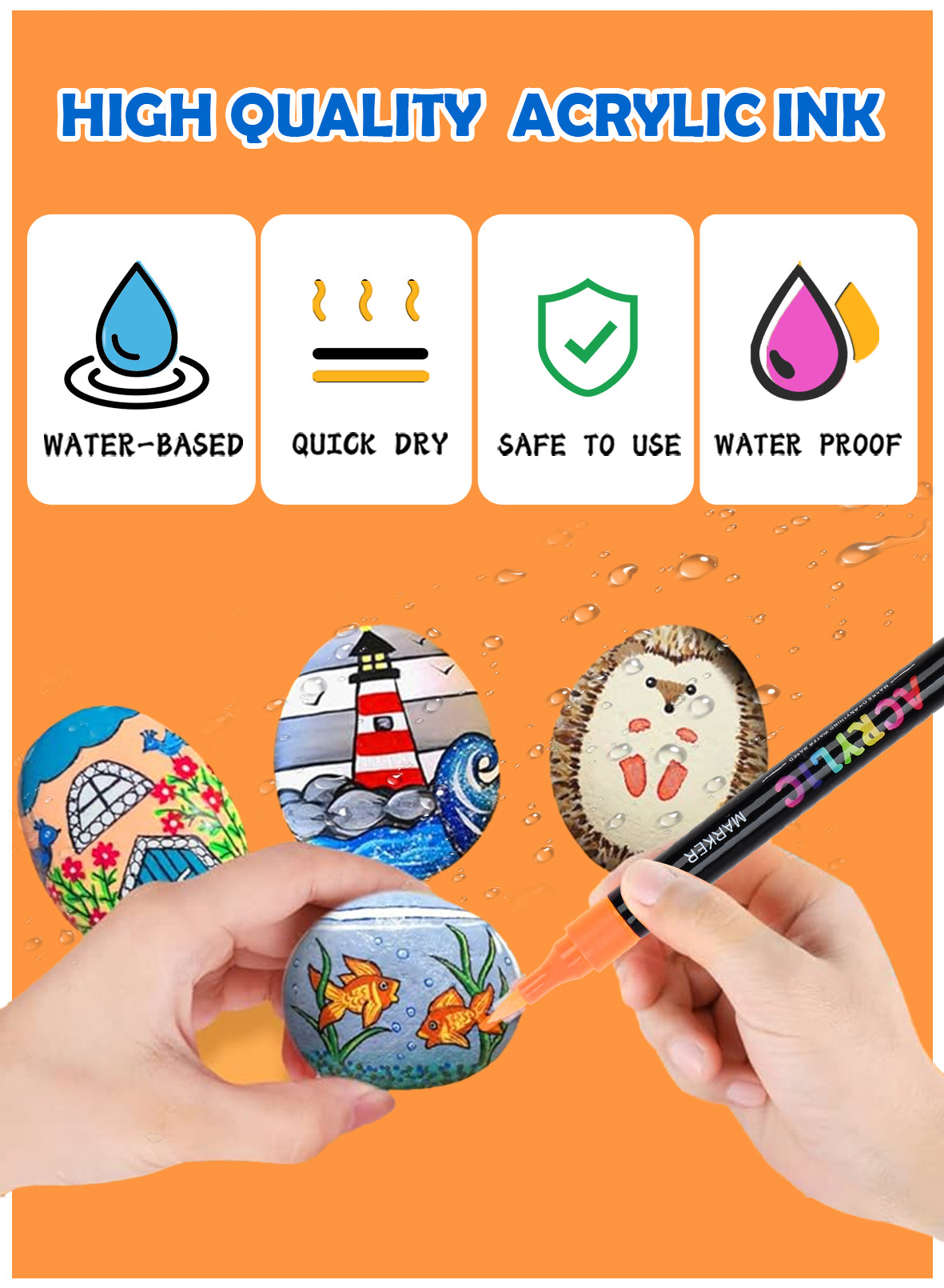 120 Colors Acrylic Paint Markers with 60 Dual-Color Brush Tips
