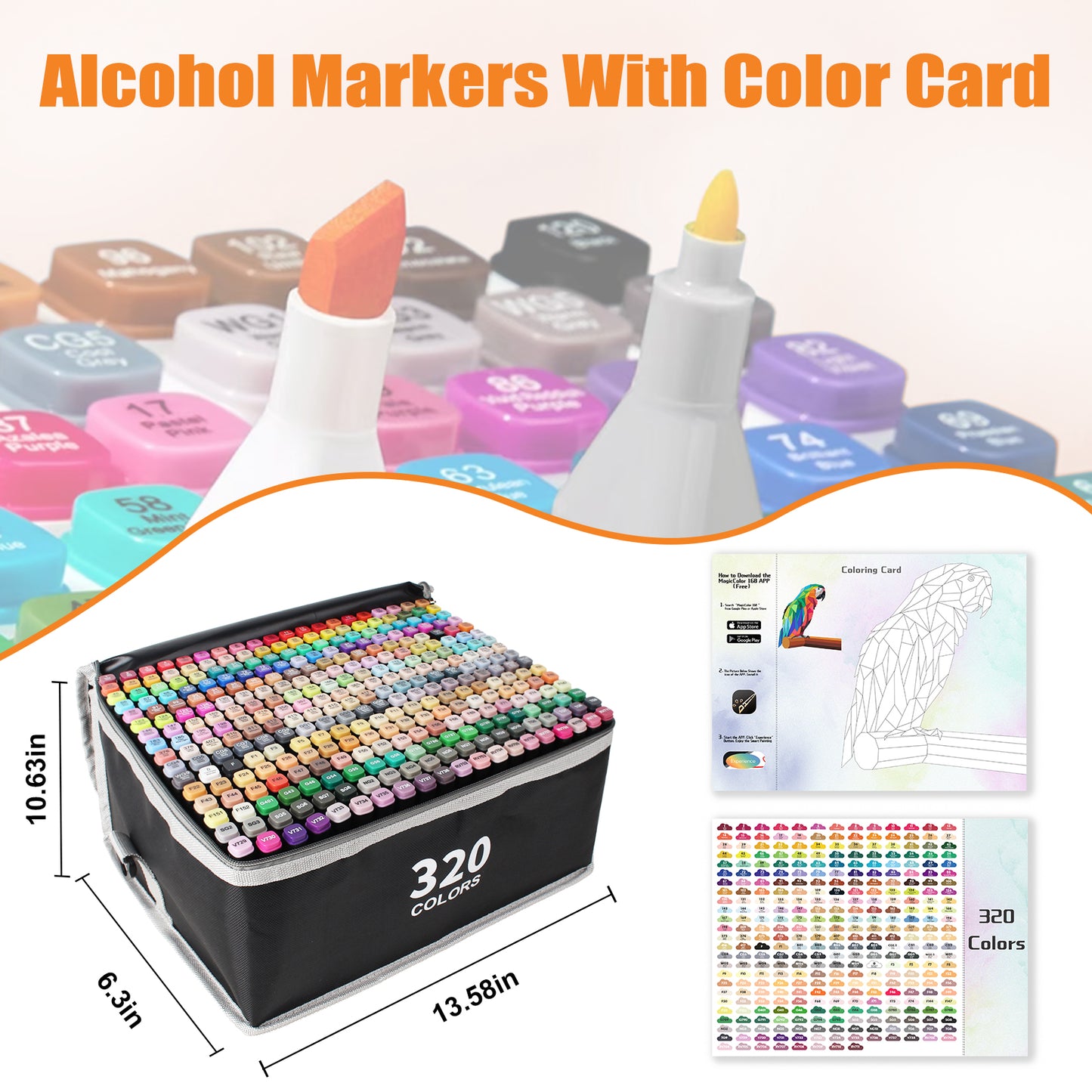 320 Colors Alcohol Markers with Free APP