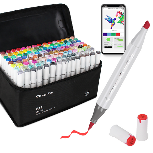 120 Colors Alcohol Brush Markers with Free App