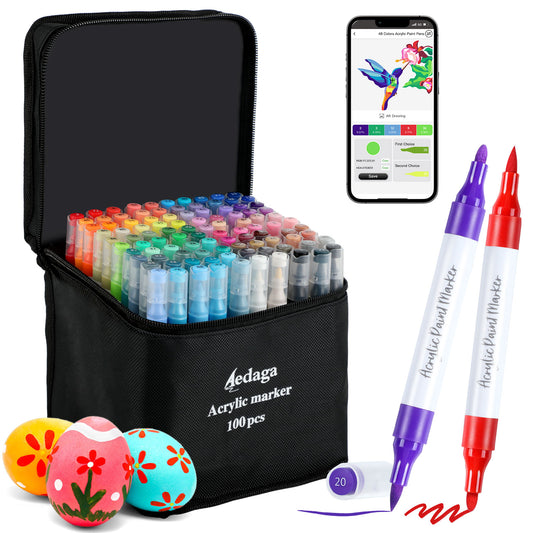 100 Colors Acrylic Paint Pens with Free App