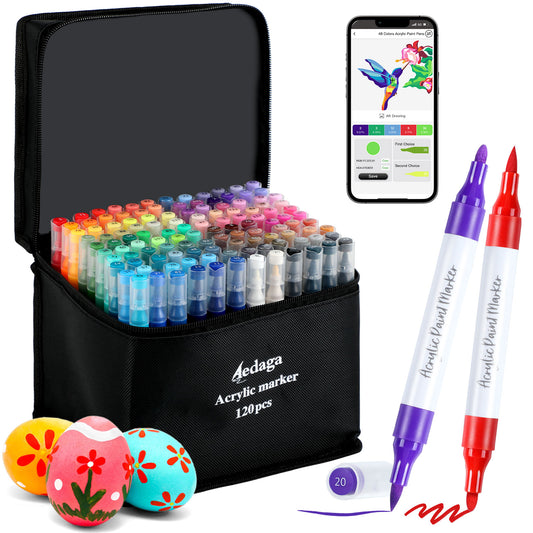 120 Colors Acrylic Paint Pens with Free App