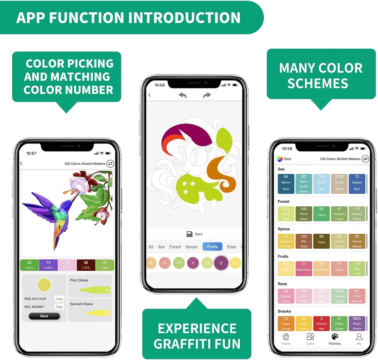 Aedaga 240 Colors Alcohol Markers with Free App