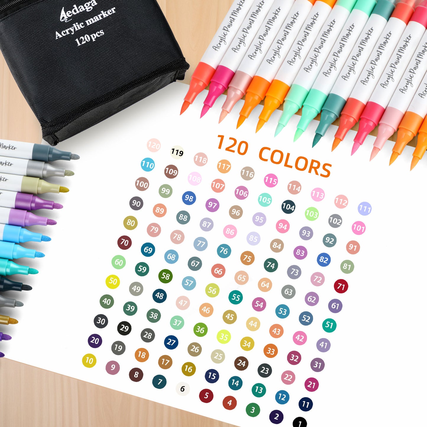 120 Colors Acrylic Paint Pens with Free App