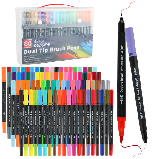 80 Colors Dual Tip Brush Pens